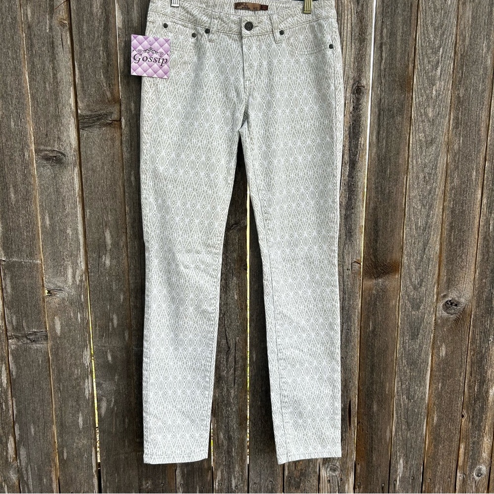 Prana Women's Light Gray Patterned Skinny Jeans Size 4/27